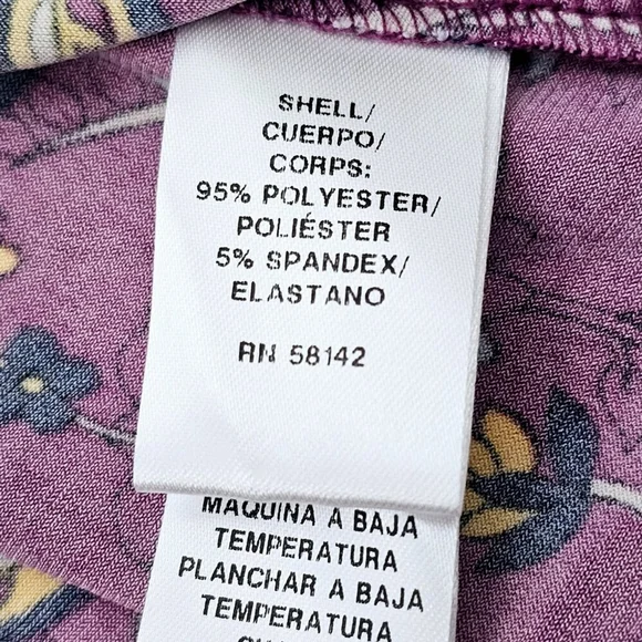 Wisp Ryenne Jersey Women's Purple Floral Print V-Neck Sleeveless Dress Size 2 - Picture 12 of 16